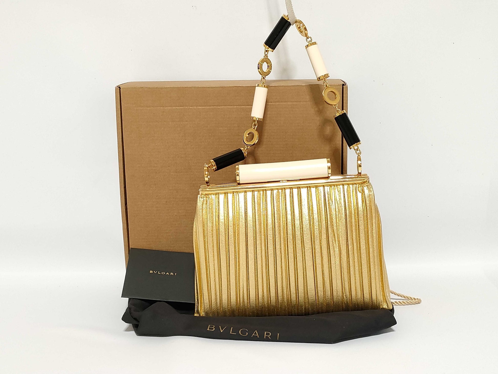 BVLGARI BVLGARI 24388 Xylia Bag Small Leather Gold Box, Bag Bag Shoulder Bag