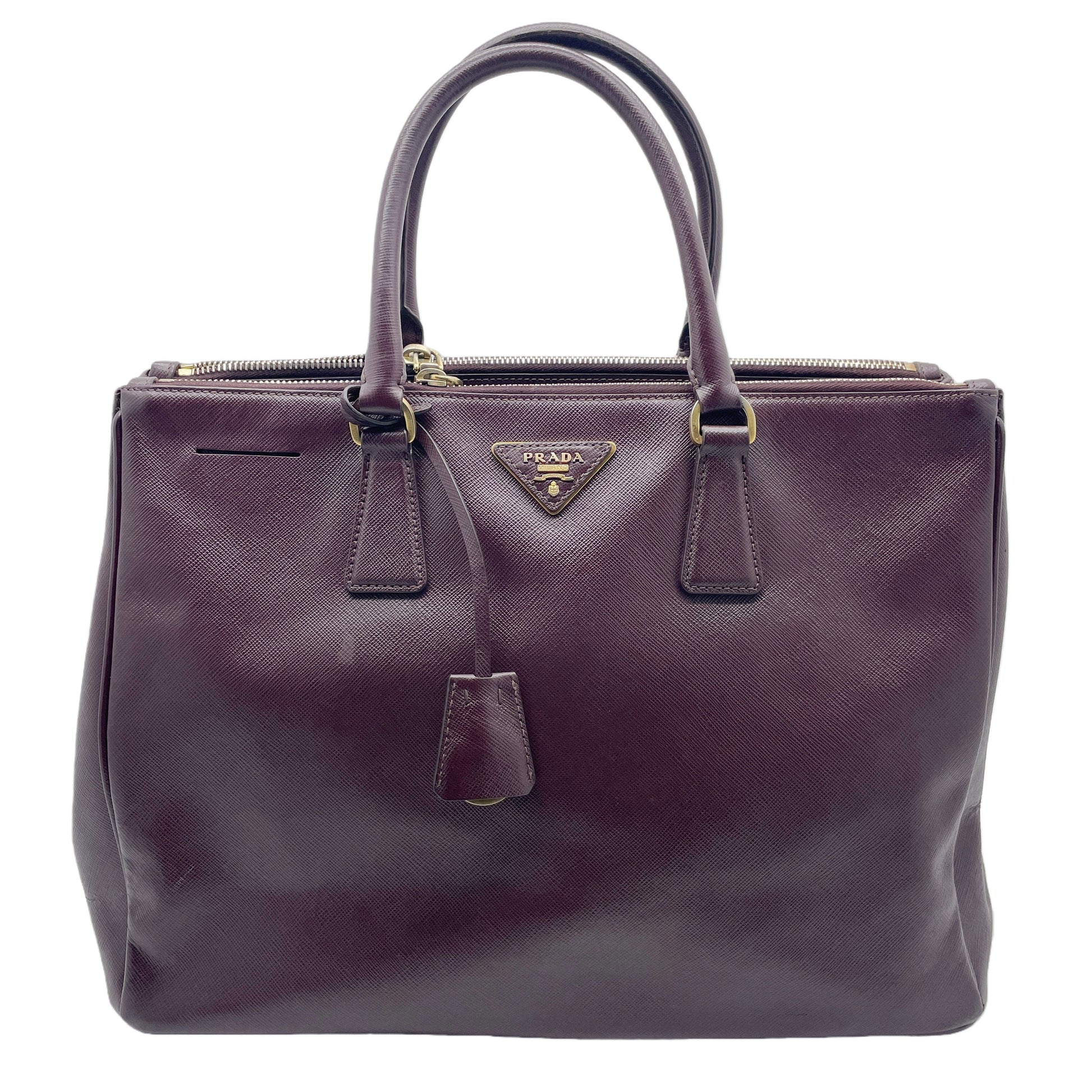 PRADA Burgundy Saffiano Handbag