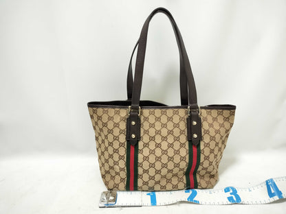 GUCCI GG Canvas GUCCI Tote Bag Canvas Sherry Line Tote Bag