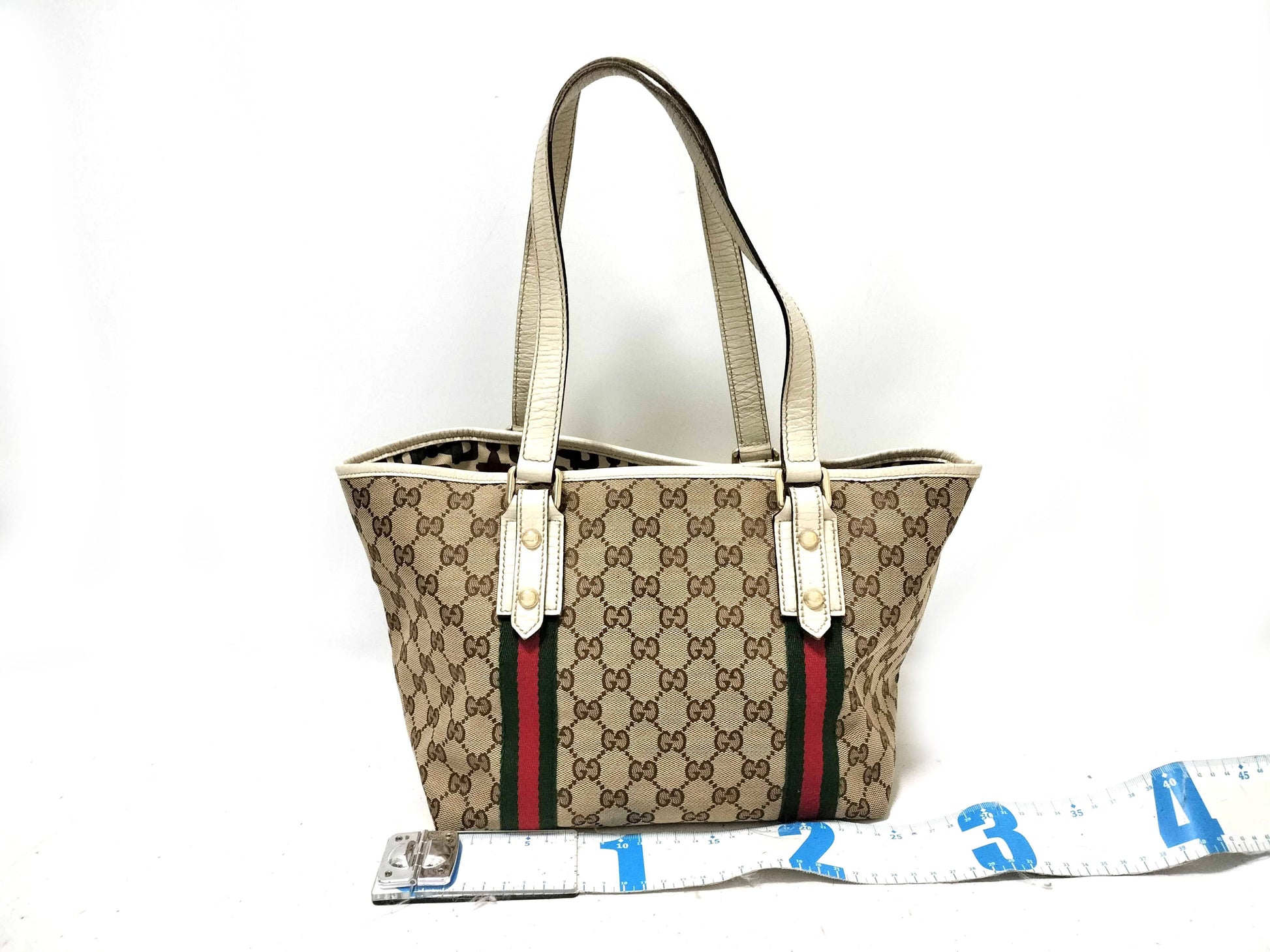 GUCCI Webbing GUCCI Tote Bag Canvas Sherry Line Tote Bag