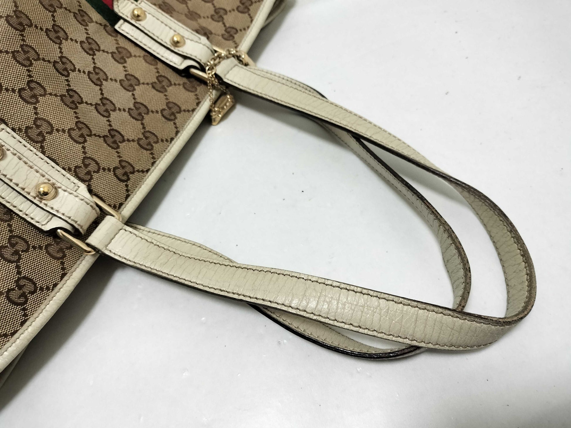 GUCCI Webbing GUCCI Tote Bag Canvas Sherry Line Tote Bag