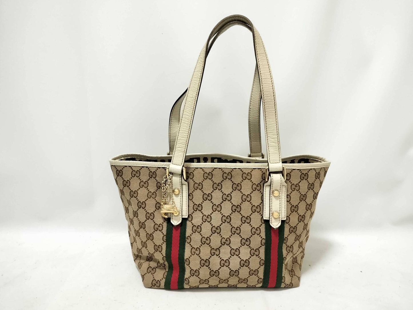 GUCCI Webbing GUCCI Tote Bag Canvas Sherry Line Tote Bag