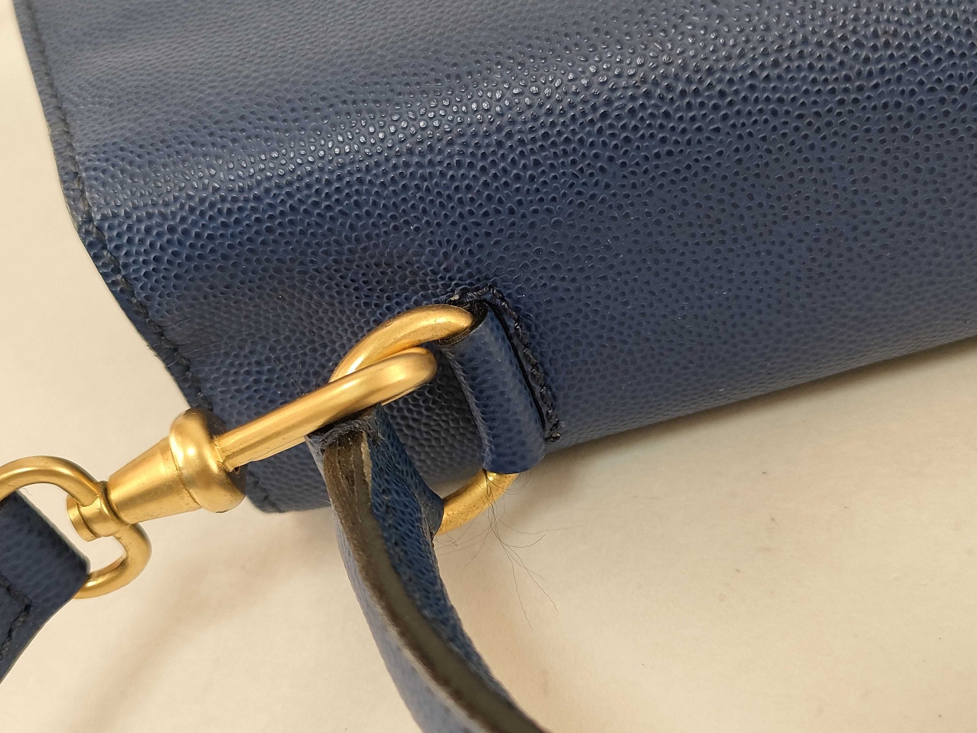 CELINE MC96 2-Way Triomphe Leather Shoulder Bag in Blue