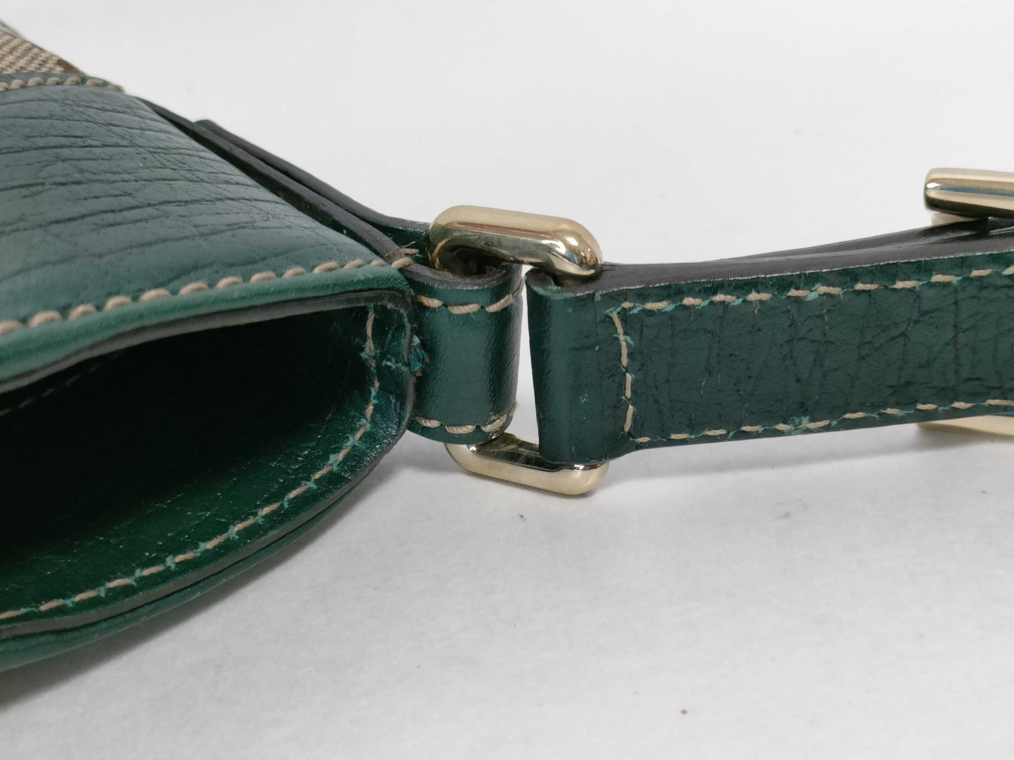 GUCCI GG Canvas Gucci Horsebit Sherry Line GG Canvas Brown Shoulder Bag