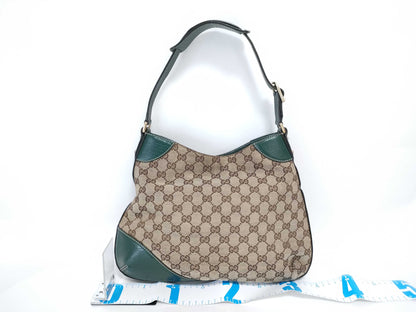 GUCCI GG Canvas Gucci Horsebit Sherry Line GG Canvas Brown Shoulder Bag