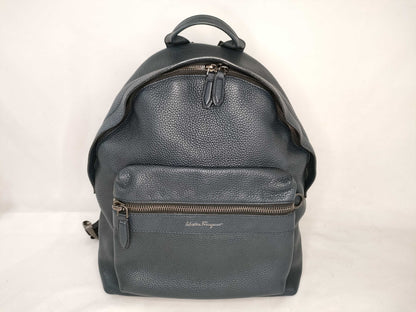 Salvatore Ferragamo Ferragamo logo leather backpack in navy