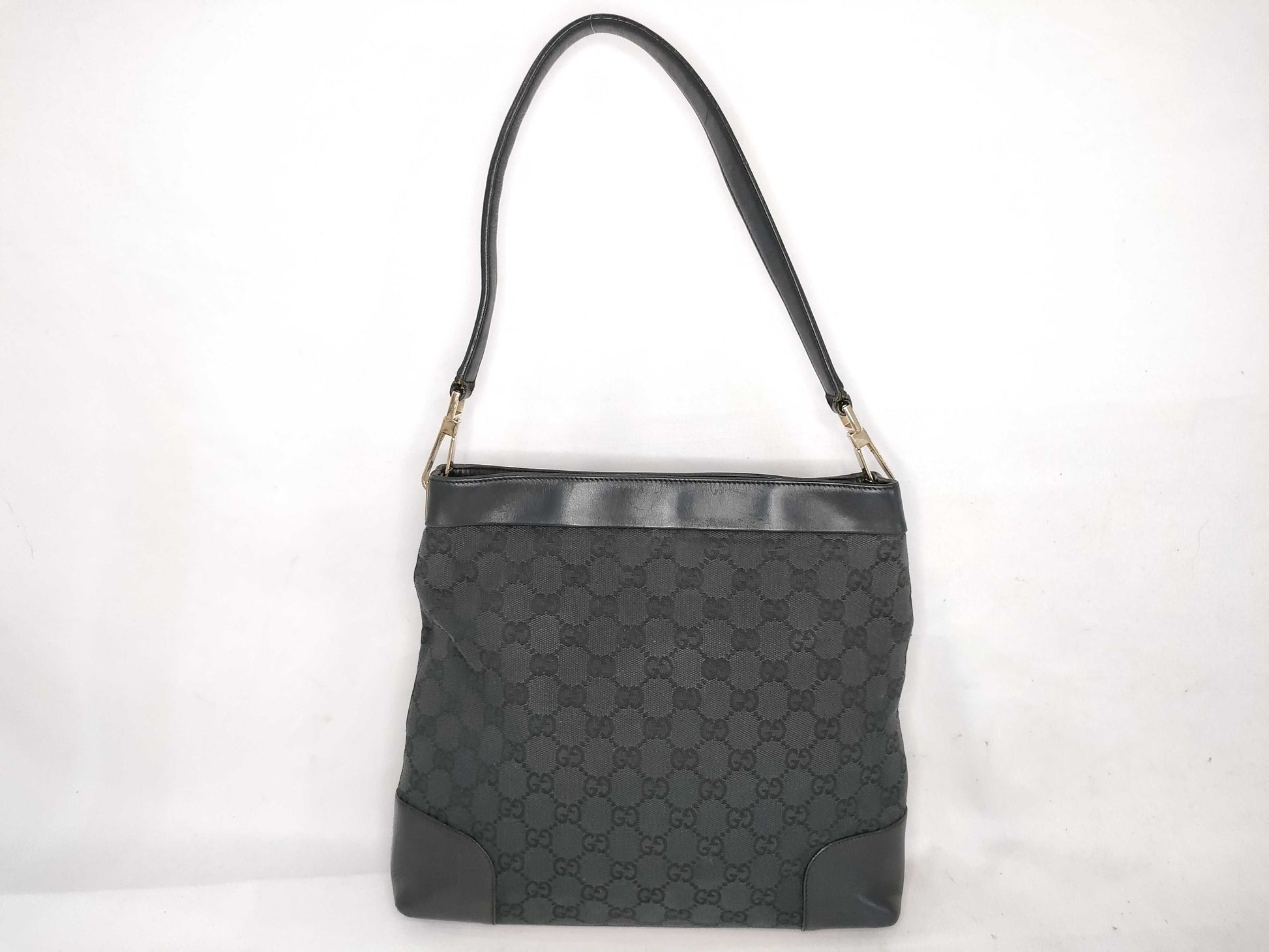GUCCI GG Canvas GUCCI One-Shoulder Bag 33900 000926 GG Canvas Leather Black Shoulder Bag