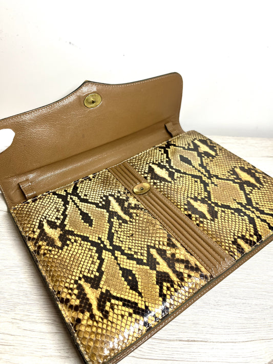 Yves Saint Laurent Python Pattern Clutch Second Back Pouch Second Bag