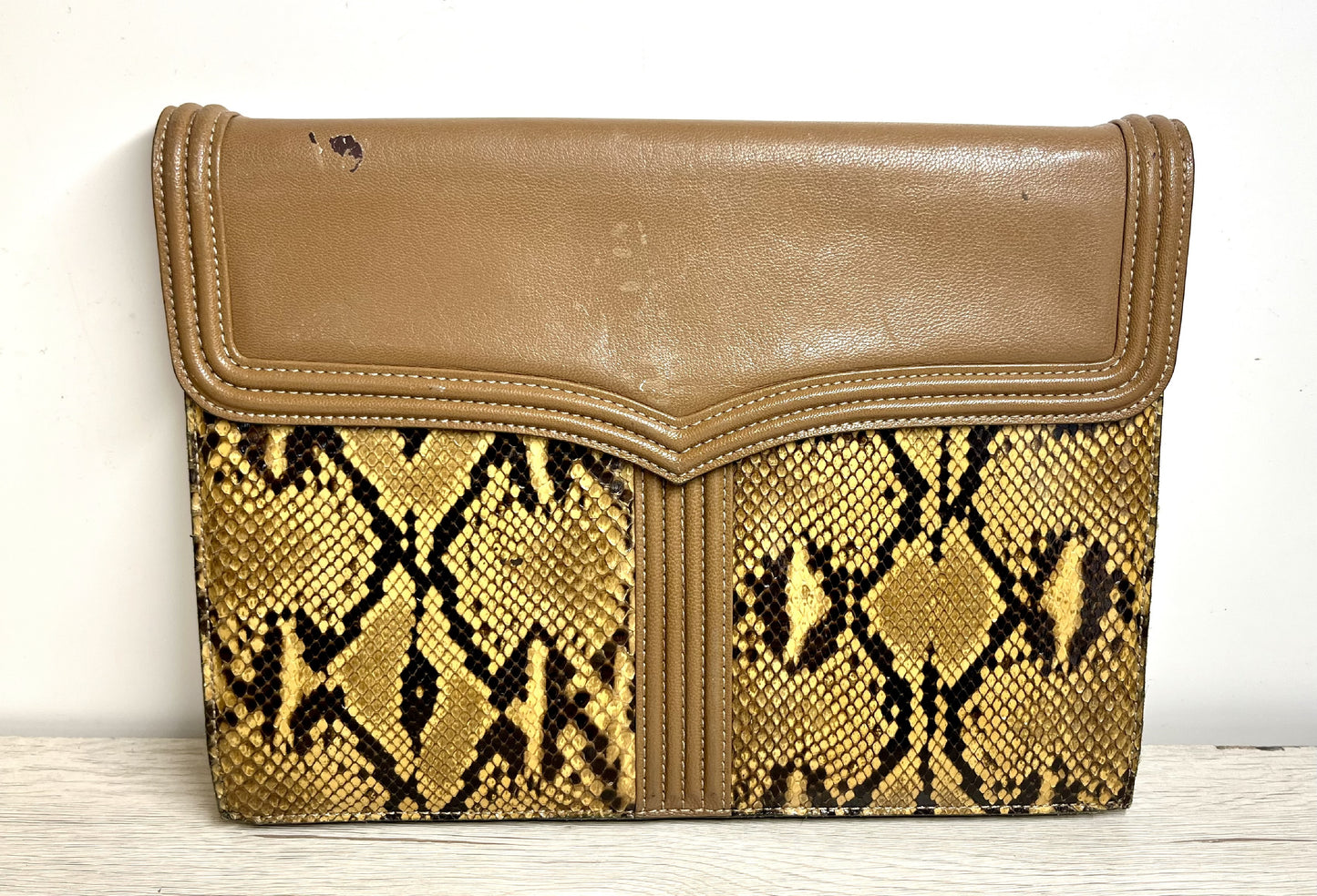 Yves Saint Laurent Python Pattern Clutch Second Back Pouch Second Bag