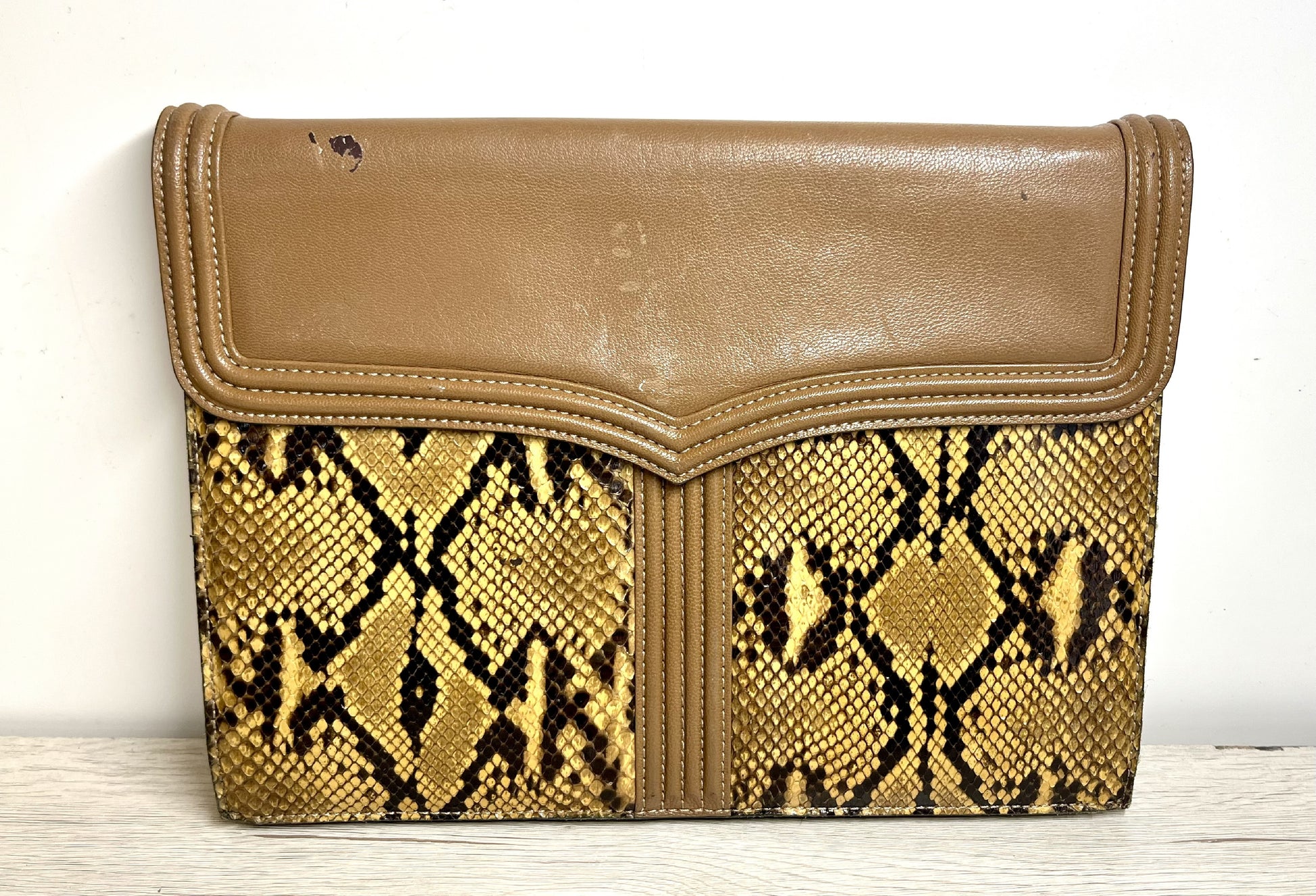 Yves Saint Laurent Python Pattern Clutch Second Back Pouch Second Bag