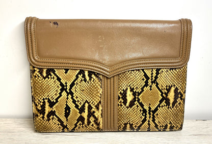 Yves Saint Laurent Python Pattern Clutch Second Back Pouch Second Bag