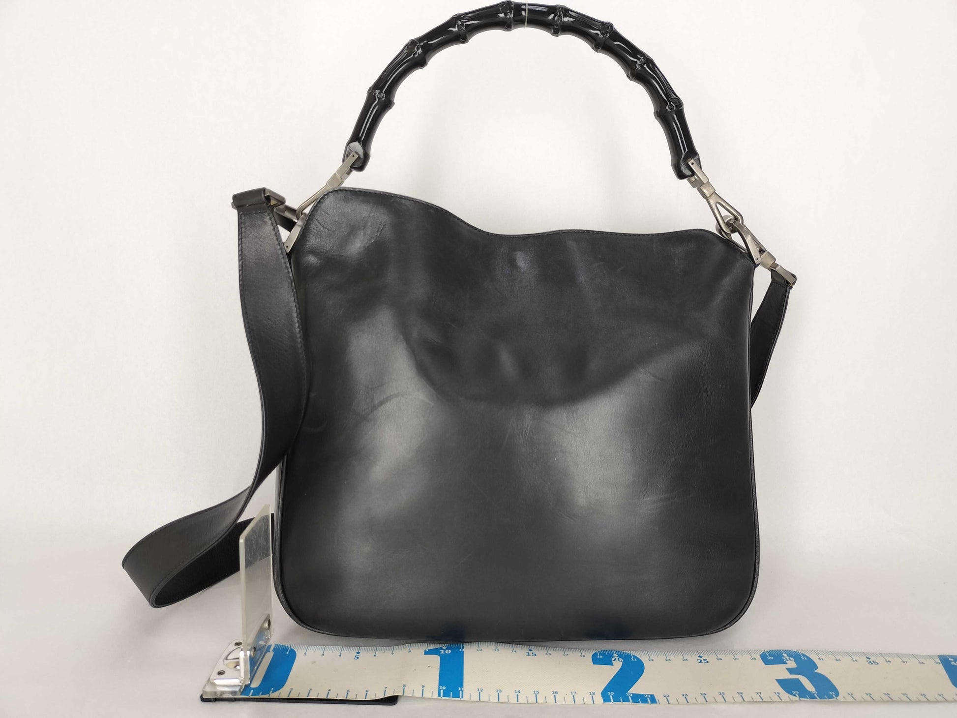 GUCCI Bamboo Gucci 001 1638 Bamboo 2-Way Leather Shoulder Bag