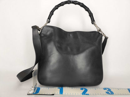 GUCCI Bamboo Gucci 001 1638 Bamboo 2-Way Leather Shoulder Bag