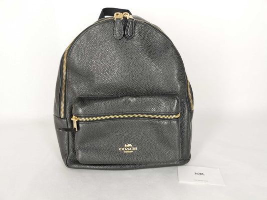 COACH Backpack Leather and Nylon F30550 Black 