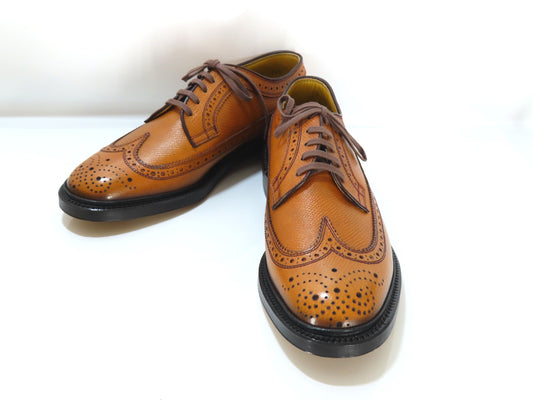 Regal Imperial Grade Wingtip Medallion Dress Shoes, Leather, Brown, Size 24.5cm
