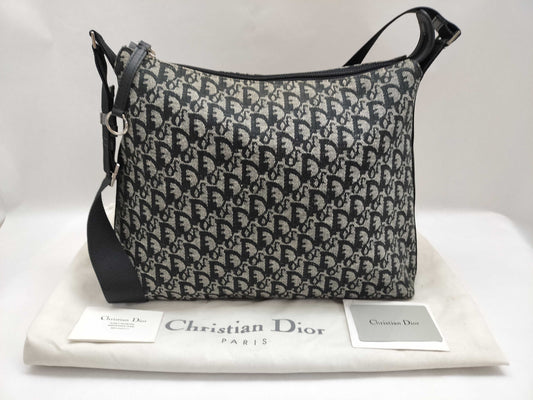 Dior Trotter Trotter Shoulder Bag Navy with Booklet, Card, and Dust Bag