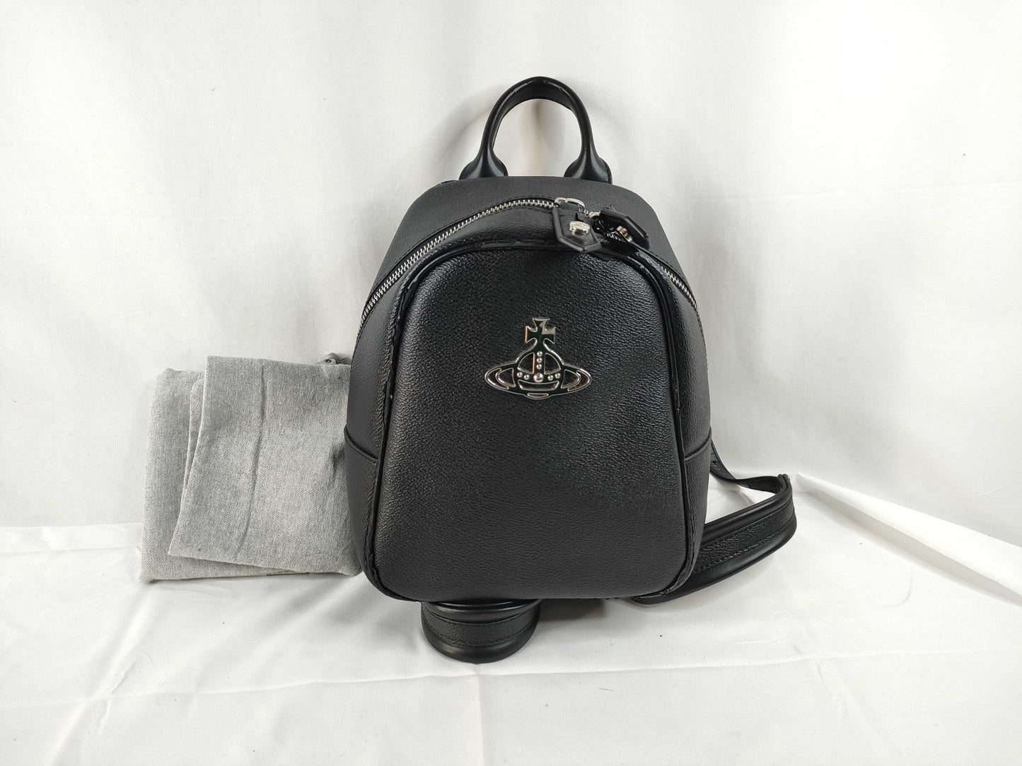 Vivienne Westwood Orb Backpack, Black Leather