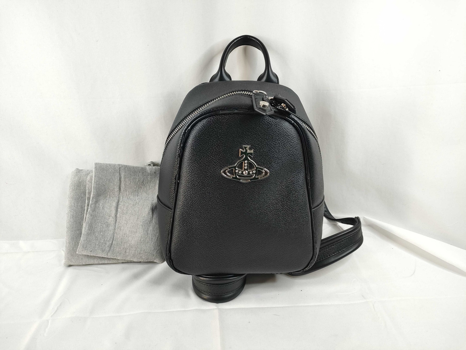 Vivienne Westwood Orb Backpack, Black Leather