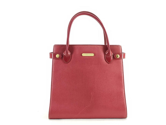 BURBERRY Burberry Handbag Nova Check Leather Red Tote Bag