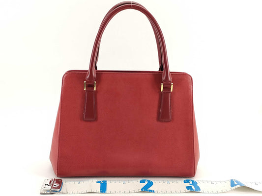 BURBERRY Burberry Nova Check Leather Handbag Red