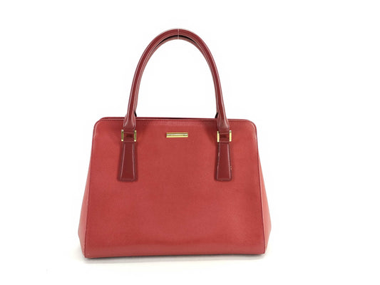 BURBERRY Burberry Nova Check Leather Handbag Red