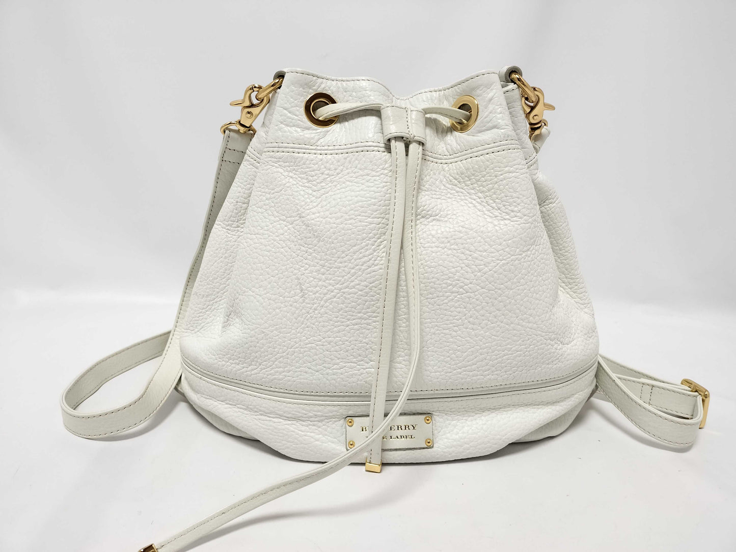 BURBERRY BURBERRY Leather Backpack Nova Check Drawstring Shoulder Bag