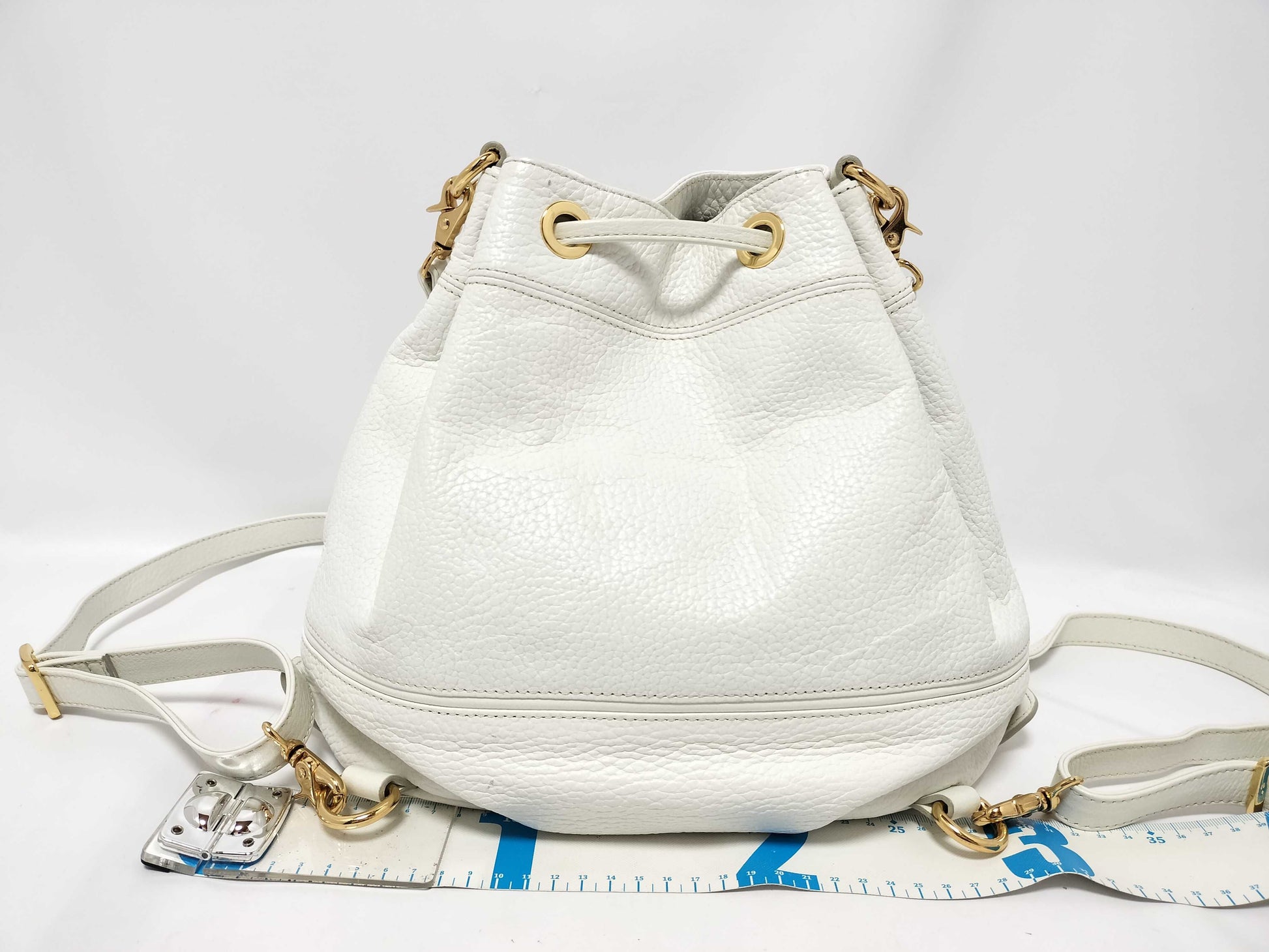 BURBERRY BURBERRY Leather Backpack Nova Check Drawstring Shoulder Bag