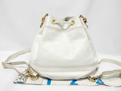 BURBERRY BURBERRY Leather Backpack Nova Check Drawstring Shoulder Bag