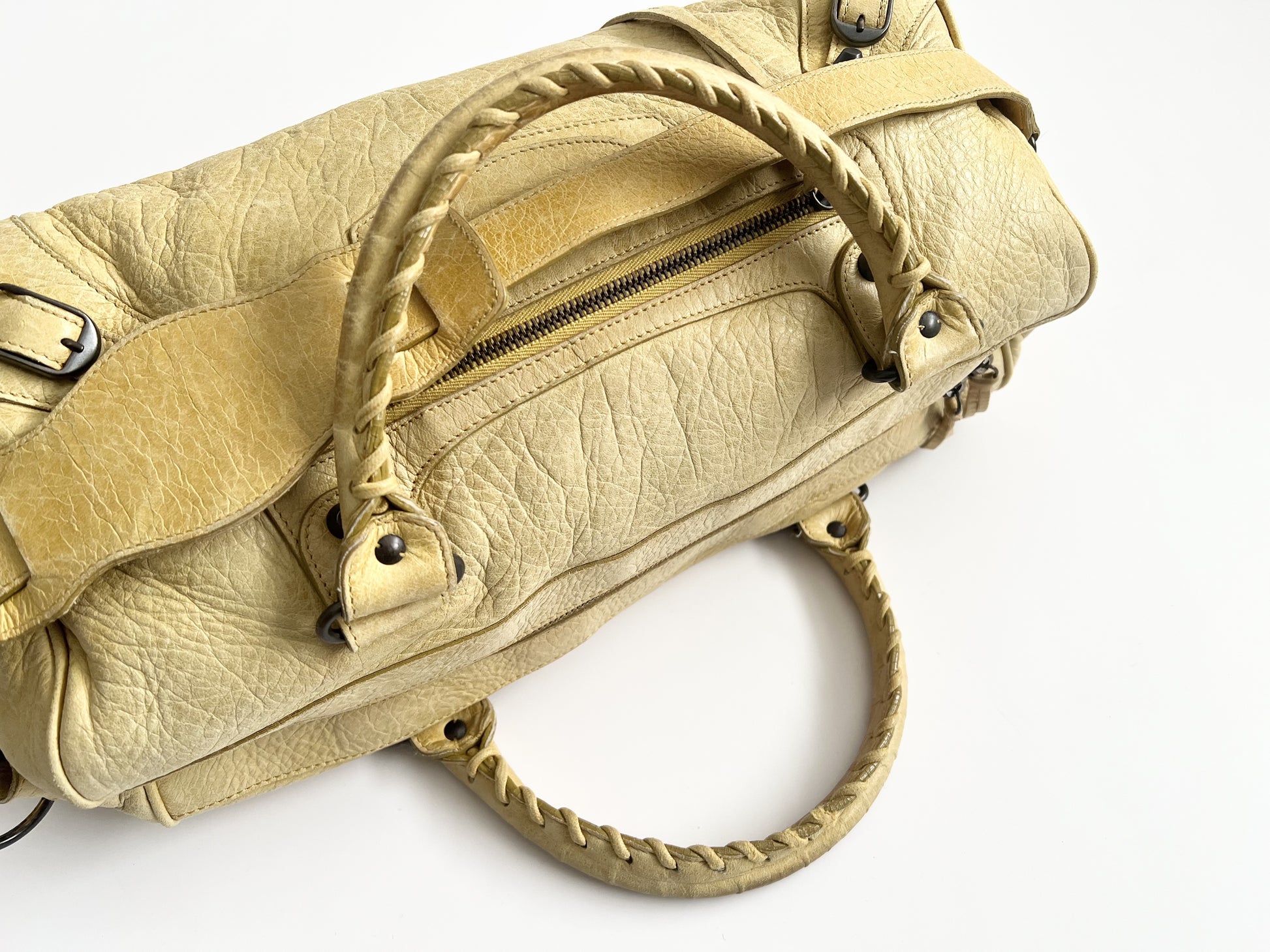 BALENCIAGA BALENCIAGA Balenciaga The Ziggy 2WAY Shoulder Bag Handbag Leather Yellow City Shoulder Bag