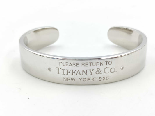 Tiffany&Co. Tiffany Return to Tiffany RTT Narrow Cuff Diamond S Size Ag925 33.9g Bracelet Bangle