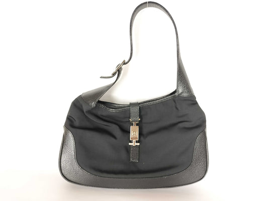 GUCCI Jackie Nylon/Canvas One-Shoulder/Black Shoulder Bag 001・3306 Shoulder Bag