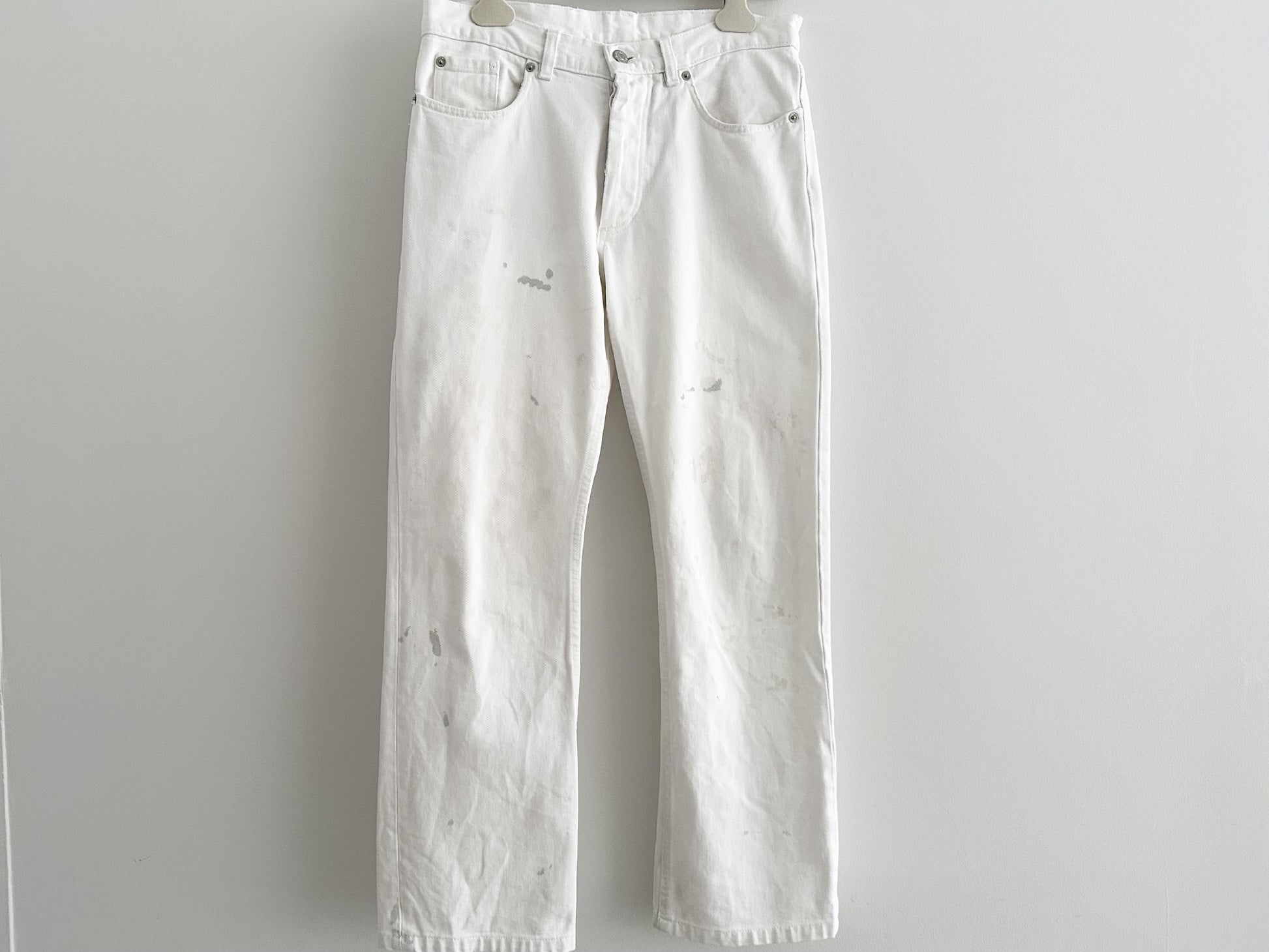 Personal period 1999 SS HELMUT LANG Helmut Lang Painted Denim White 28 Inch Pants