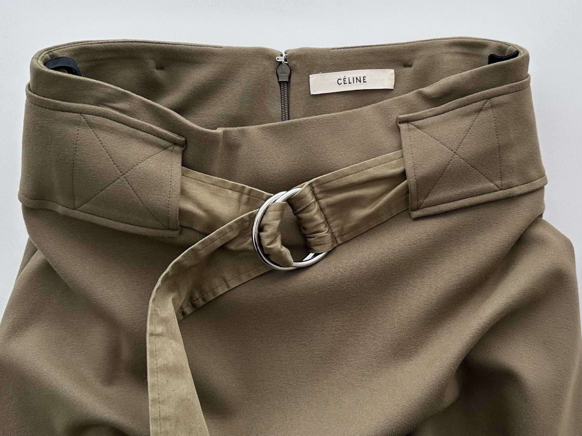 CELINE Phoebe Celine Flared Skirt with Belt 34 Size Phoebe Philo Skirt