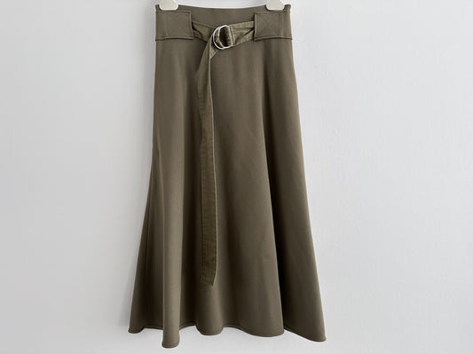 CELINE Phoebe Celine Flared Skirt with Belt 34 Size Phoebe Philo Skirt
