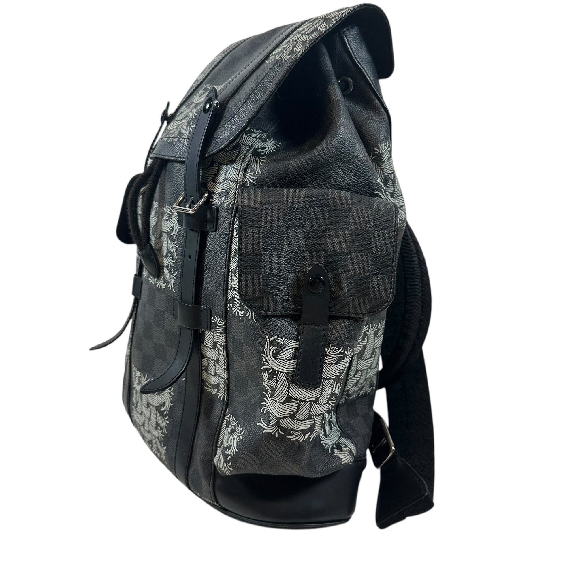 LOUIS VUITTON Damier Graffit Christopher PM Backpack Rucksack Nemes N41571 Rucksack