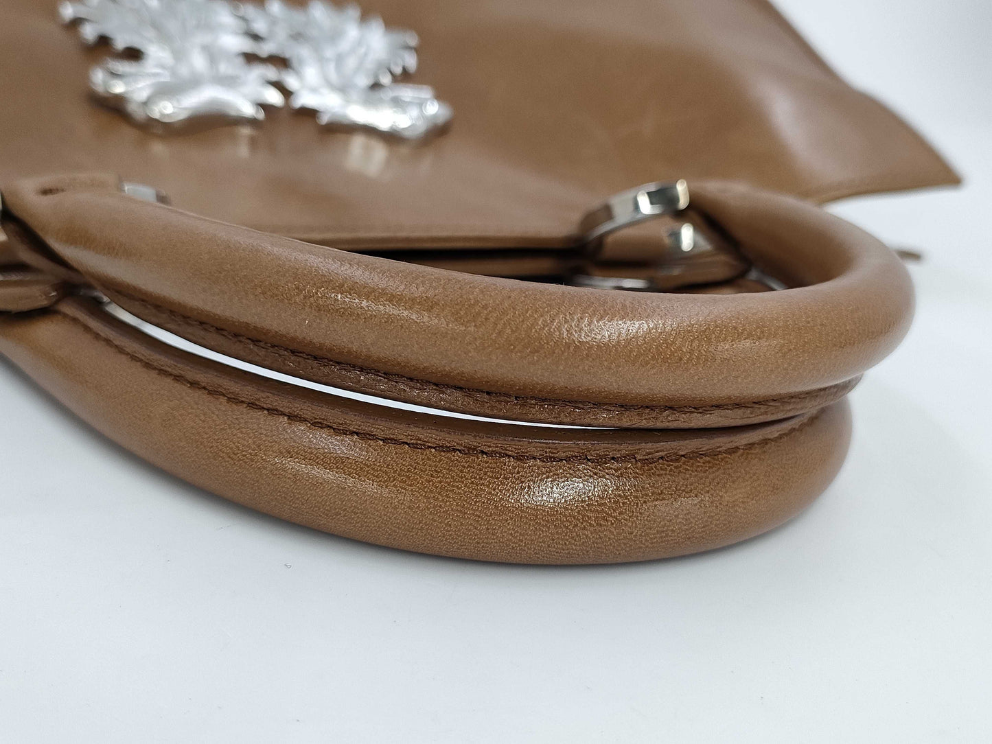 Valentino Garavani Leather Silver Hawk Tote Bag