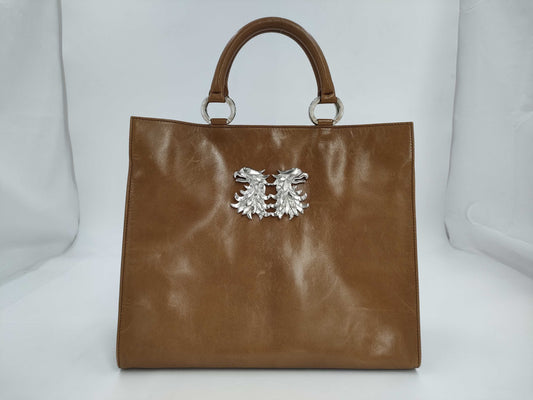 Valentino Garavani Leather Silver Hawk Tote Bag