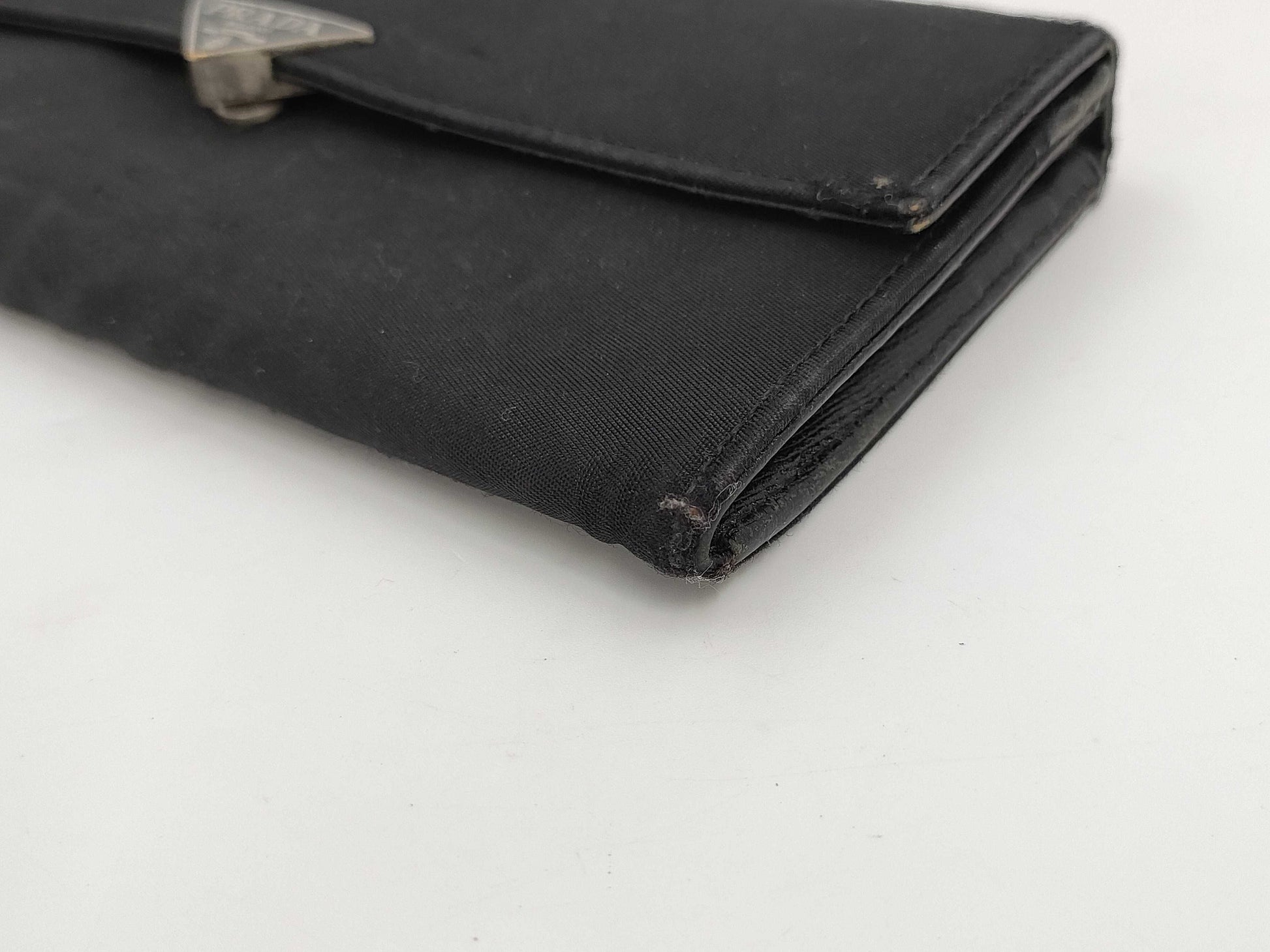 PRADA Nylon Triangle Plate Long Wallet Pouch 2 Piece Pouch