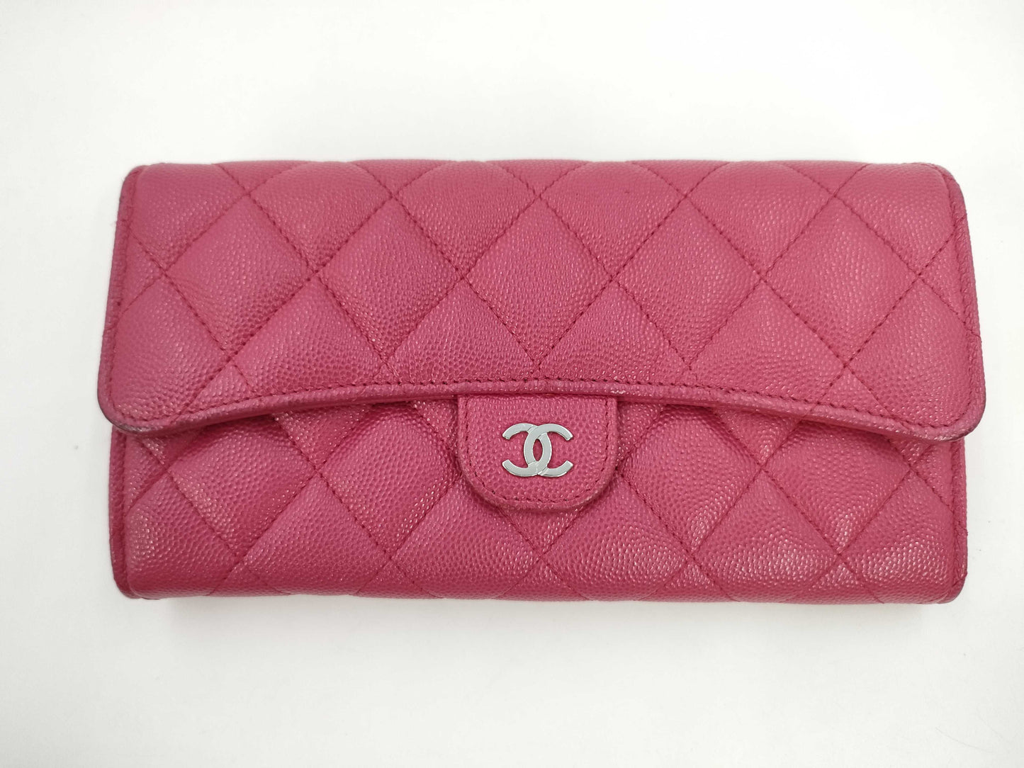 CHANEL CHANEL Caviar Skin Matlasse Long Wallet PNK Wallet