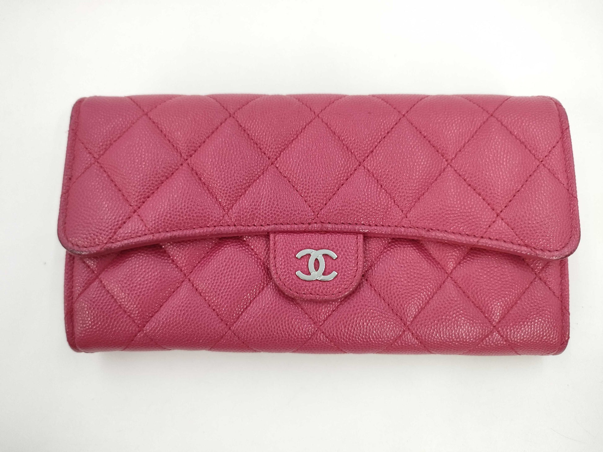 CHANEL CHANEL Caviar Skin Matlasse Long Wallet PNK Wallet