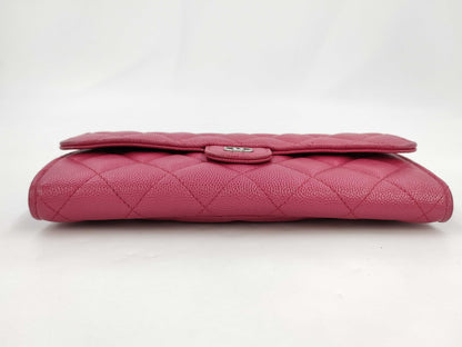 CHANEL CHANEL Caviar Skin Matlasse Long Wallet PNK Wallet
