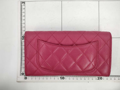 CHANEL CHANEL Caviar Skin Matlasse Long Wallet PNK Wallet