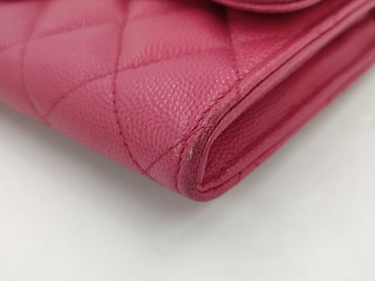 CHANEL CHANEL Caviar Skin Matlasse Long Wallet PNK Wallet