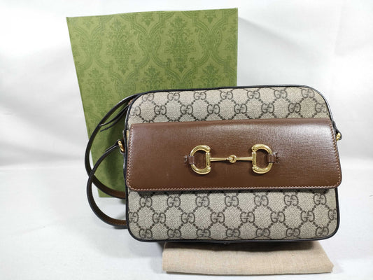 GUCCI GG Supreme GUCCI Horsebit GG Supreme Shoulder Shoulder Bag