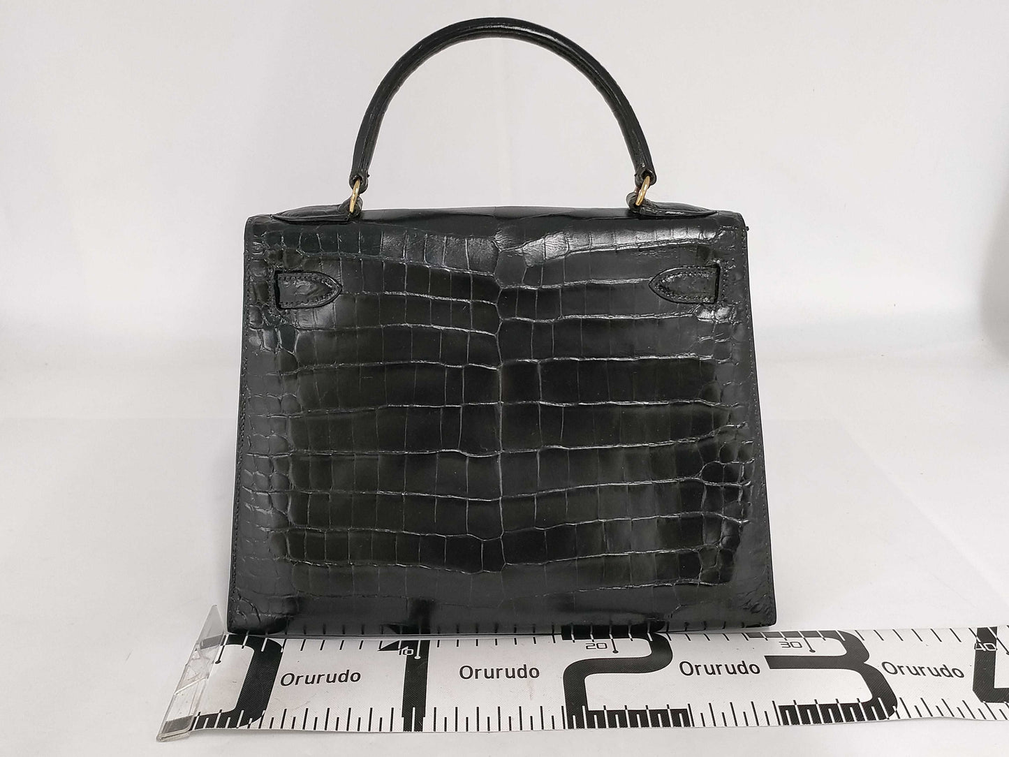 HERMES Kelly 28 Polosus External Stitching BLK Gold Hardware Bag