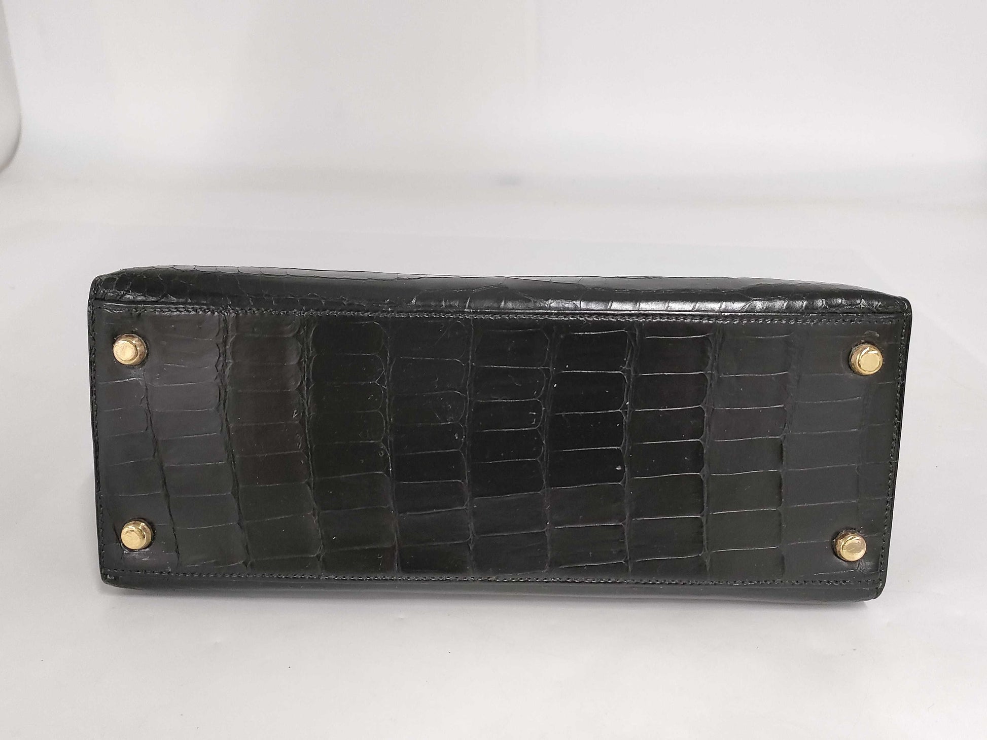 HERMES Kelly 28 Polosus External Stitching BLK Gold Hardware Bag