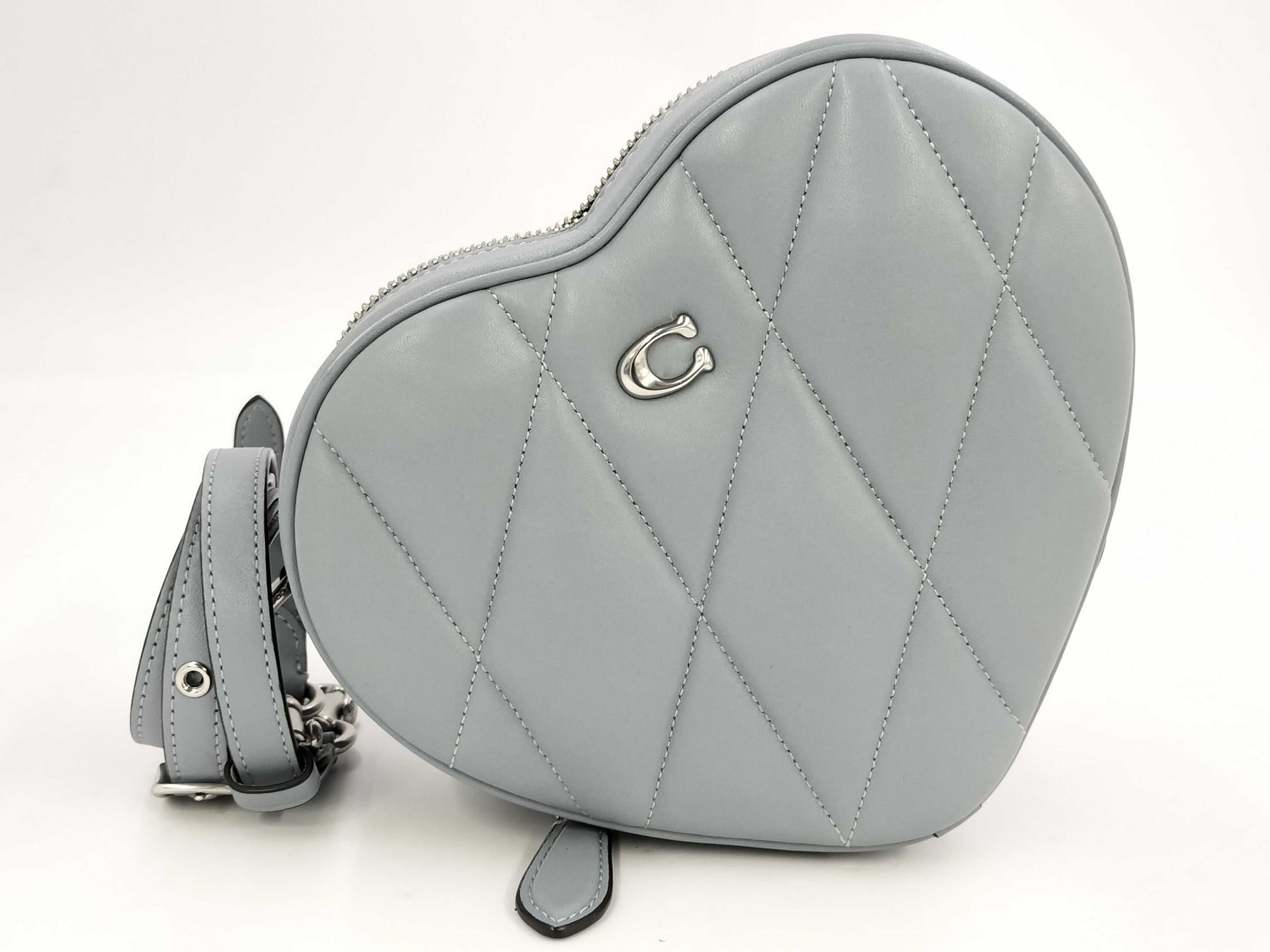 COACH Coach Shoulder Bag Quilted Leather Grey Heart CE725 Shoulder Bag
