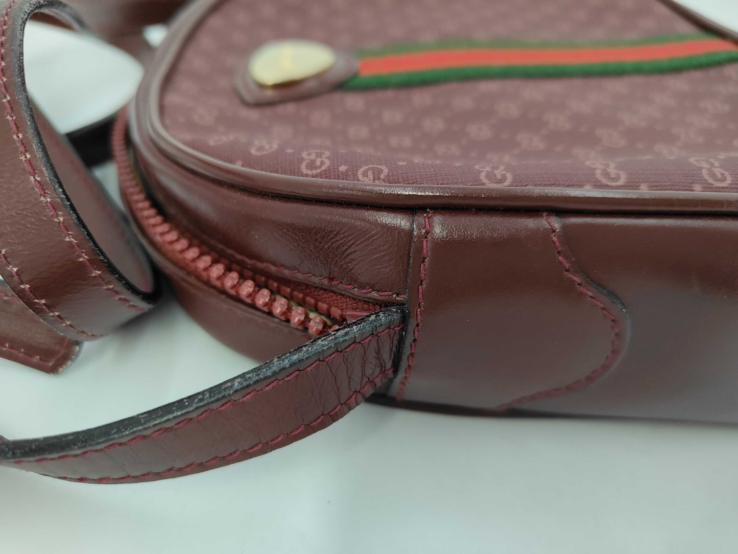 GUCCI Gucci Micro GG Sherry PVC Bordeaux 001/22/3080 Shoulder Bag