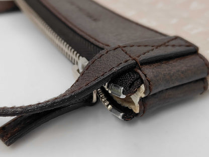 BVLGARI Logomania Canvas Beige x Brown Shoulder Bag