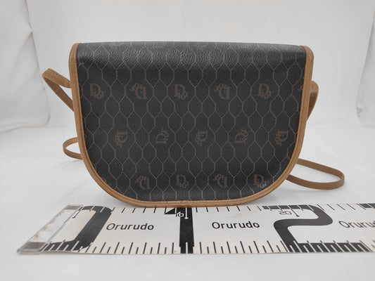 Dior Christian Dior Honeycomb PVC Black x Brown Shoulder Bag